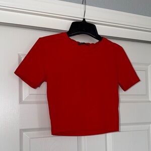 Zara Bold Red Crop Top